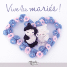 Vive les mari&eacute;s avec tendresse et fleurs